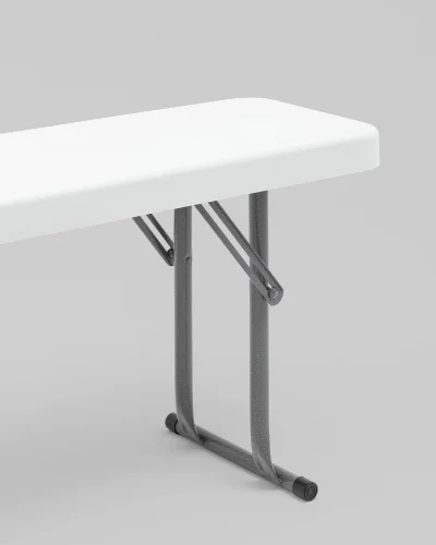 Скамейка складная 152*25*42см, белая УТ000040166 Stool Group, белый/, ножки/металл/серый, размеры - ***** фото 4