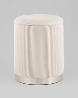 Пуф Эмили с ящиком, серебро, вельвет молочный УТ000040194 Stool Group на 1 , основание в стиле современный 