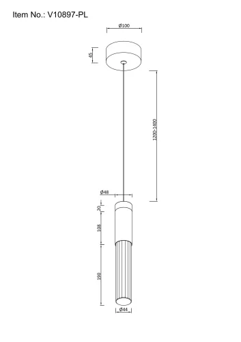 Светильник подвесной LED Ran V10897-PL Moderli бежевый прозрачный 1 лампа, основание бежевое в стиле современный трубочки фото 5