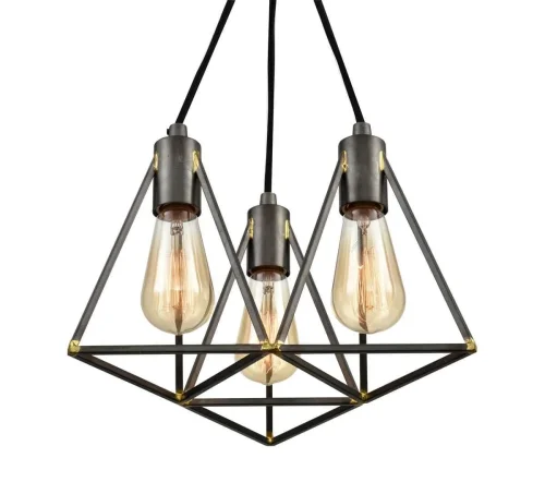 Светильник подвесной лофт Storm VL6136P03 Vele Luce без плафона коричневый на 3 лампы, основание коричневое в стиле лофт фото 3