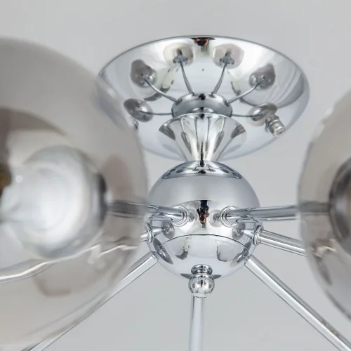 Люстра потолочная Томми CL102170 Citilux серая на 7 ламп, основание хром в стиле современный шар фото 5