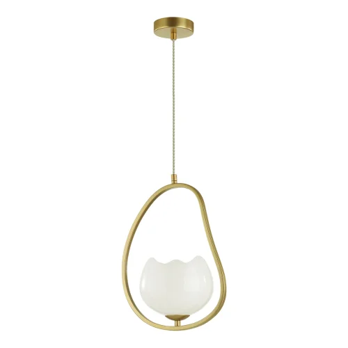 Светильник подвесной Waterlily 4873/1 Odeon Light белый 1 лампа, основание золотое в стиле модерн 