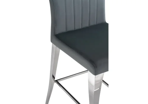 Полубарный стул Joan dark grey / steel 15387 Woodville, серый/велюр, ножки/металл/хром, размеры - ****470*640 фото 5