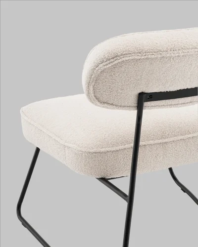 Кресло Kate new ткань букле бежевый УТ000041265 Stool Group, бежевый/букле, ножки/металл/чёрный, размеры - *740****мм фото 6