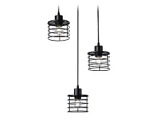 Светильник подвесной TR8081 Ambrella light чёрный на 3 лампы, основание чёрное в стиле лофт каскад