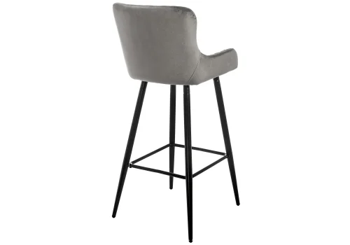 Барный стул Mint серый 11535 Woodville, серый/велюр, ножки/металл/чёрный, размеры - ****450*490 фото 4