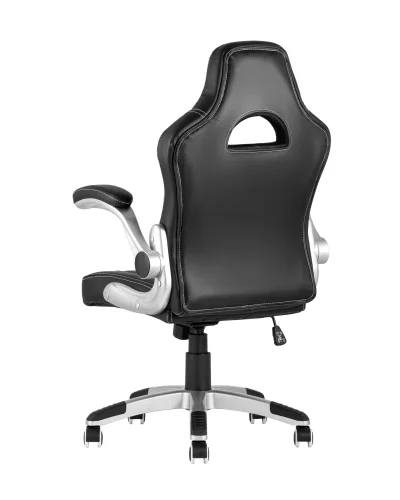 Кресло спортивное TopChairs Genesis, черное УТ000004556 Stool Group, чёрный/экокожа, ножки/металл/хром, размеры - ****625*660 фото 6