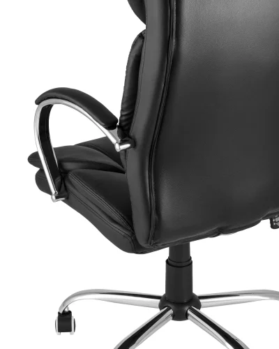 Кресло руководителя TopChairs Ultra NEW, черное УТ000008064 Stool Group, чёрный/экокожа, ножки/металл/хром, размеры - 1150*1230***610*750 фото 5