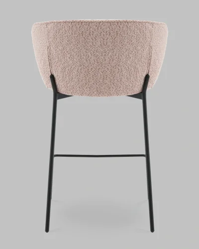 Стул полубарный Тисдейл букле розово-персиковый УТ000041694 Stool Group, розовый/букле, ножки/металл/чёрный, размеры - ***** фото 4