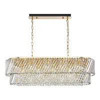 Люстра подвесная Ritz SL6138.303.14 ST-Luce прозрачная на 14 ламп, основание латунь в стиле современный 