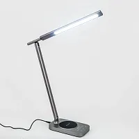 Настольная лампа LED с usb+Qi Ньютон CL803052 Citilux серая 1 лампа, основание серое металл в стиле хай-тек современный 
