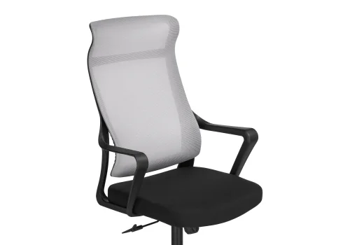 Компьютерное кресло Rino black / light gray 15631 Woodville, чёрный/сетка ткань, ножки/пластик/чёрный, размеры - *1260***660*700 фото 6