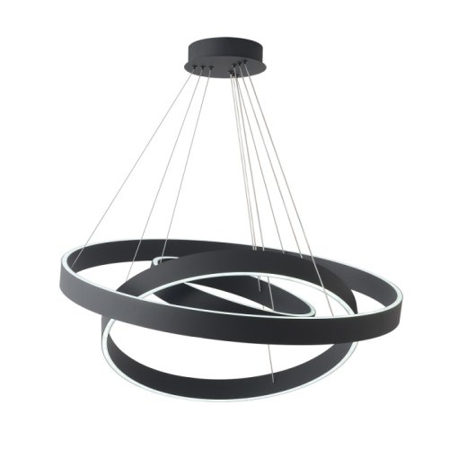 Люстра подвесная ЛЕД с пультом TRON SP158W LED BLACK Crystal Lux белая на 1 лампу, основание чёрное в стиле минимализм кольца с пультом фото 5