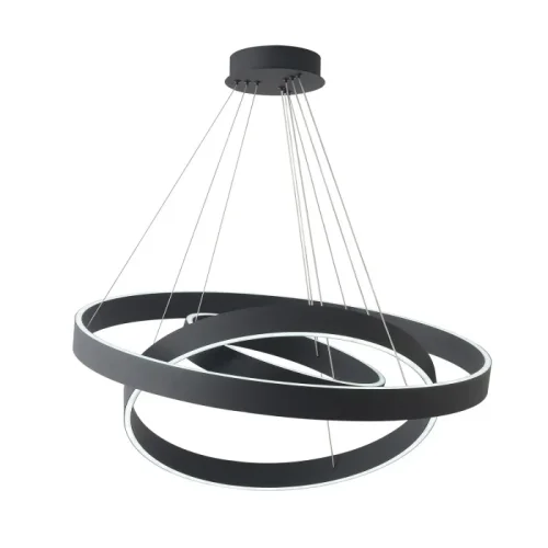 Люстра подвесная ЛЕД с пультом TRON SP158W LED BLACK Crystal Lux белая на 1 лампу, основание чёрное в стиле минимализм кольца с пультом фото 5