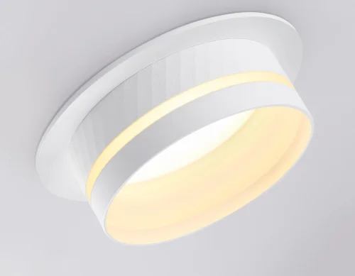 Светильник точечный TN5218 Ambrella light белый 1 лампа, основание белое в стиле современный хай-тек круглый фото 6