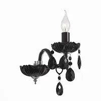 Бра Хрустальный Odilia SL642.401.01 ST-Luce чёрный 1 лампа, основание чёрное хром в стиле классический 