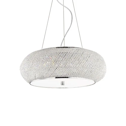 Люстра хрустальная PASHA SP10 CROMO Ideal Lux прозрачная на 10 ламп, основание хром в стиле современный фото 2