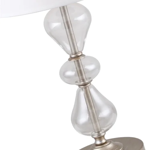 Настольная лампа Ironia 2554-1T Favourite белая 1 лампа, основание серебряное стекло металл в стиле арт-деко  фото 4