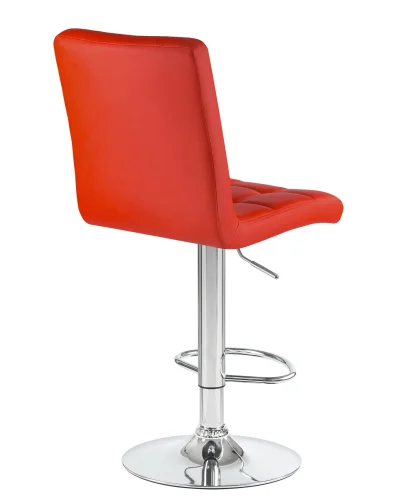 Стул барный 5009-LM KRUGER,  цвет сиденья красный, цвет основания хром Dobrin, красный/экокожа, ножки/металл/хром, размеры - 1000*1220***410*560 фото 4