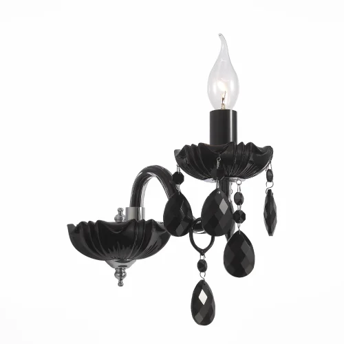Бра Хрустальный Odilia SL642.401.01 ST-Luce чёрный на 1 лампа, основание чёрное хром в стиле классический 