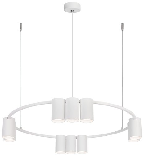 Люстра подвесная 471-003-10 Velante белая на 10 ламп, основание белое в стиле хай-тек современный 