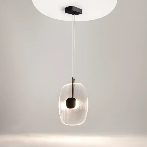 Светильник подвесной LED Eclipse MOD152PL-L1BK Maytoni прозрачный на 1 лампу, основание чёрное в стиле арт-деко фото 4