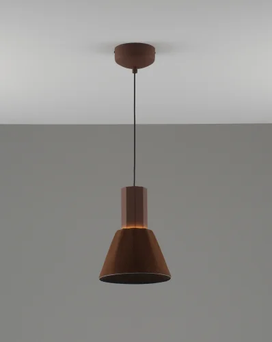 Светильник подвесной LED Cleri V11083-PL Moderli коричневый на 1 лампу, основание коричневое в стиле современный лофт 