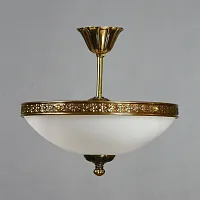 Люстра на штанге  TOLEDO 02155/35 PL PB AMBIENTE by BRIZZI белая на 5 ламп, основание бронзовое в стиле классический 