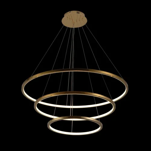 Светильник подвесной LED Ring 10015/3 LOFT IT золотой 3 лампы, основание золотое в стиле современный хай-тек кольца фото 4