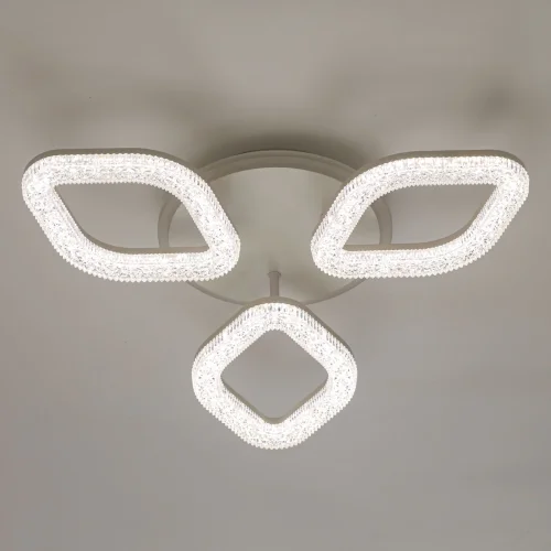 Люстра потолочная LED с пультом Мадлен 424014004 DeMarkt белая на 1 лампа, основание белое в стиле хай-тек с пультом фото 4