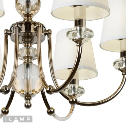 Люстра подвесная Magic P2344-6 nic iLamp белая на 6 ламп, основание никель в стиле современный американский фото 4