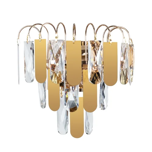 Бра Vivien A2719AP-2GO Arte Lamp прозрачный на 2 лампы, основание золотое в стиле современный 