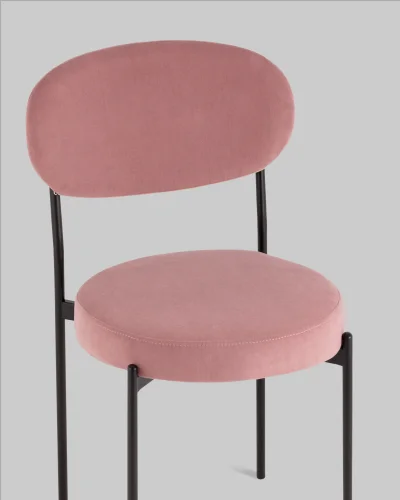 Стул Бриф DD велюр пыльно-розовый УТ000041411 Stool Group, розовый/велюр, ножки/металл/чёрный, размеры - ***** фото 7