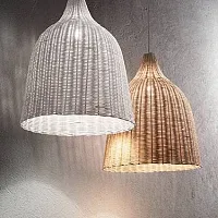 Светильник подвесной HAUNT SP1 LEGNO Ideal Lux бежевый коричневый на 1 лампу, основание белое в стиле кантри 