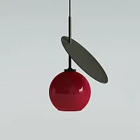 Светильник подвесной CHERRY D25 Black/Red 208612-22 ImperiumLoft красный на 1 лампу, основание чёрное в стиле современный 