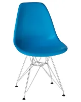 Стул обеденный 638APP-LMZL DSR, цвет сиденья голубой (BE-02), цвет основания хромированная сталь Dobrin, голубой/, ножки/металл/хром, размеры - ****460*535