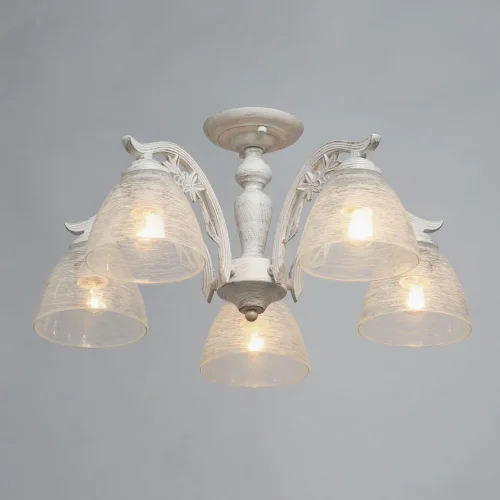 Люстра потолочная Ариадна 105011205 DeMarkt белая на 5 ламп, основание белое в стиле классический  фото 2