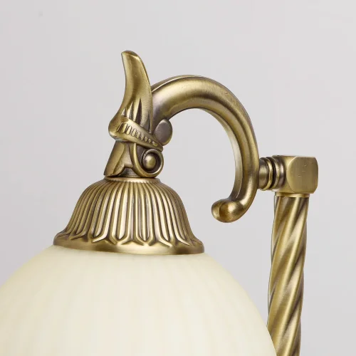 Настольная лампа Афродита 317031001 MW-Light бежевая 1 лампа, основание бронзовое металл в стиле классический  фото 3