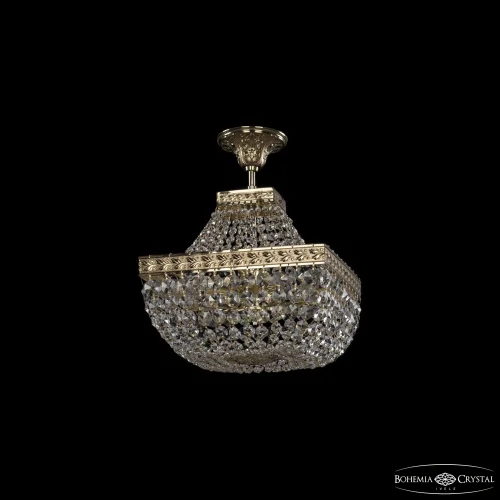 Люстра подвесная 19112/H1/25IV G Bohemia Ivele Crystal прозрачная на 4 лампы, основание золотое в стиле классический sp