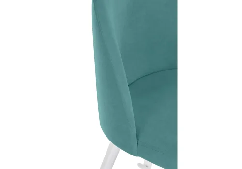 Барный стул Сондре бирюзовый / белый 464891 Woodville, зелёный/велюр, ножки/металл/белый, размеры - ****500*600 фото 6