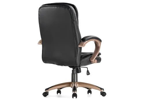 Компьютерное кресло Palamos черное 1730 Woodville, чёрный/искусственная кожа, ножки/металл/коричневый, размеры - *1140***630* фото 3