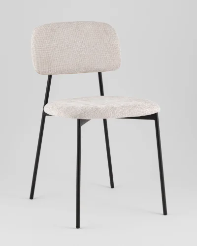 Стул Chao, светло-серый, черные ножки, 2шт./уп. УТ000039971 Stool Group, серый/рогожка, ножки/металл/чёрный, размеры - *780****