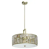 Люстра подвесная хрустальная Монарх 121010305 MW-Light прозрачная на 5 ламп, основание золотое в стиле классический 