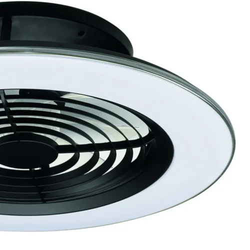Люстра с вентилятором LED с пультом Alisio 7800 Mantra белая на 1 лампа, основание чёрное в стиле современный хай-тек с пультом фото 4