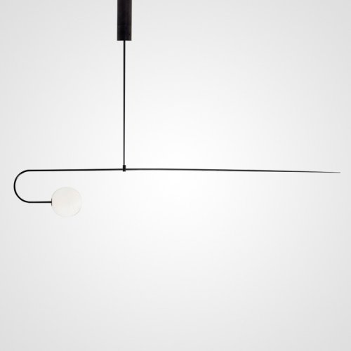 Светильник подвесной LINES G 140822-26 ImperiumLoft белый 1 лампа, основание чёрное в стиле минимализм 