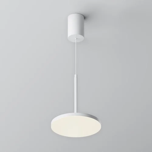 Светильник подвесной LED Plato P076PL-L12W4K-W Maytoni белый 1 лампа, основание белое в стиле современный хай-тек  фото 3