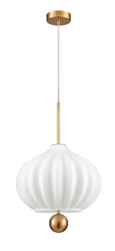 Светильник подвесной Bianco VL5714P41 Vele Luce белый на 1 лампу, основание золотое в стиле современный выдувное фото 2