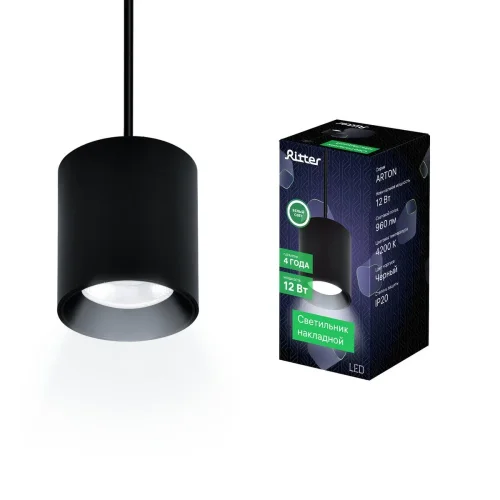 Светильник подвесной LED Arton 59985 2 Ritter чёрный 1 лампа, основание чёрное в стиле современный трубочки фото 4