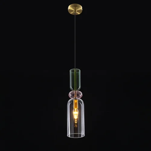 Светильник подвесной Tendy CL244011 Citilux прозрачный разноцветный на 1 лампу, основание латунь в стиле современный классический фото 3