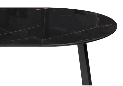 Стеклянный стол Алингсос 100(140)х100х76 обсидиан / черный 532386 Woodville столешница чёрная из стекло фото 9